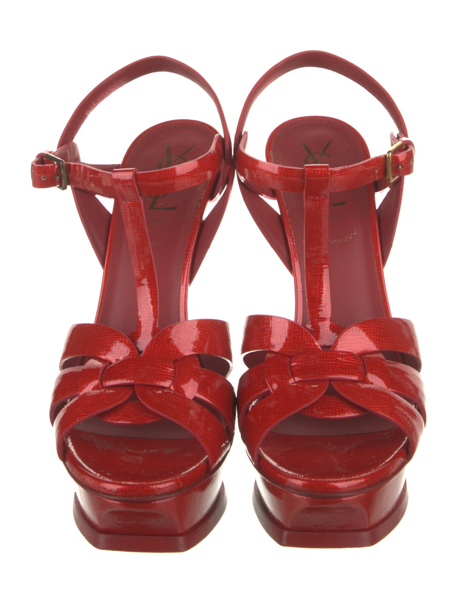 Yves Saint Laurent Patent Leather T-Strap Pumps